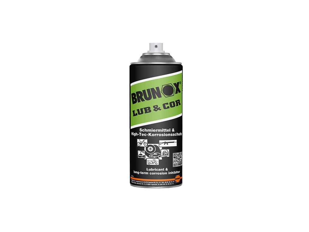 Brunox LUB&COR Lubricant and High Tec Long Term Corrosion Inhibitor, Spuitbus 400 ml